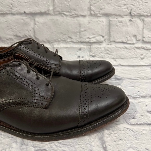 Allen Edmonds 6th avenue cap toe semi brogue derby men’s shoes size 11 brown main image 5